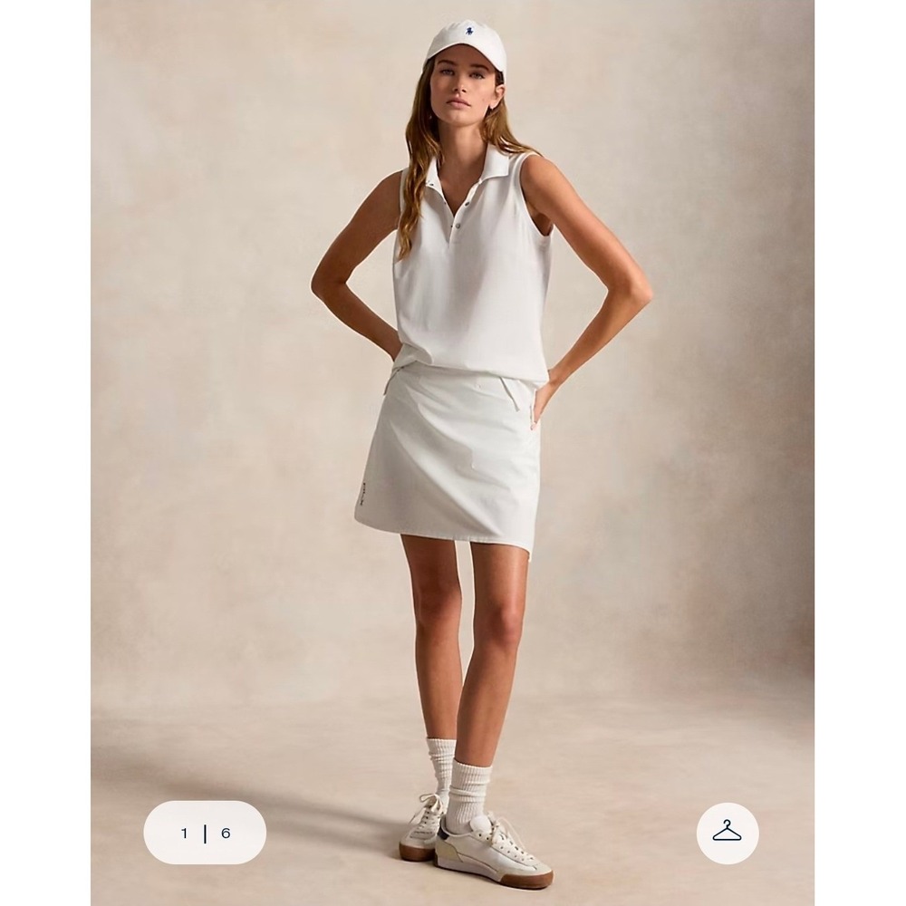 RLX Ralph Lauren Golf Skort Womens White New Pleated Back Athletic  MSRP $138